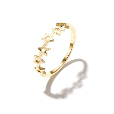 Simple Style Star Copper Plating Hollow Out 14k Gold Plated Rings
