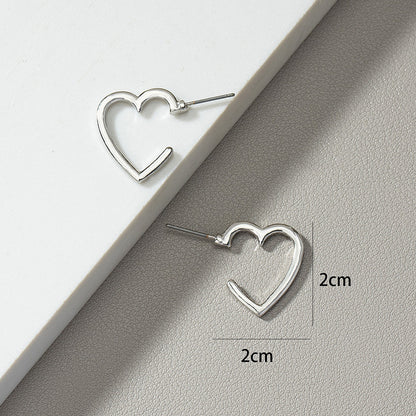 Wholesale Jewelry Basic Heart Shape Alloy Plating Ear Studs