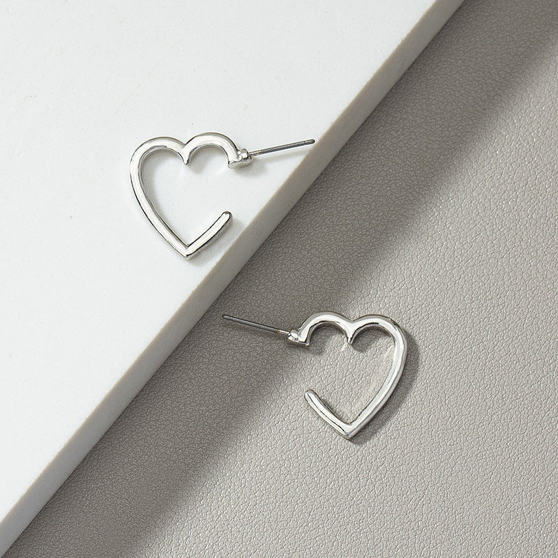 Wholesale Jewelry Basic Heart Shape Alloy Plating Ear Studs