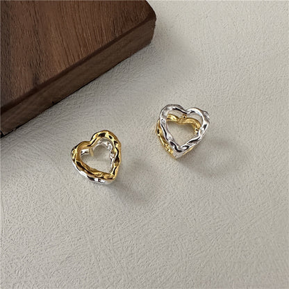 1 Pair Retro Heart Shape Sterling Silver Ear Cuffs