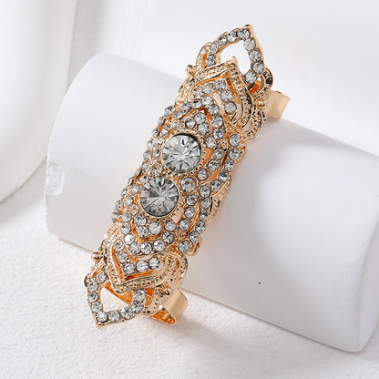 Streetwear Geometric Alloy Hollow Out Inlay Rhinestones Gold Plated Silver Plated Women's Wide Band Rings