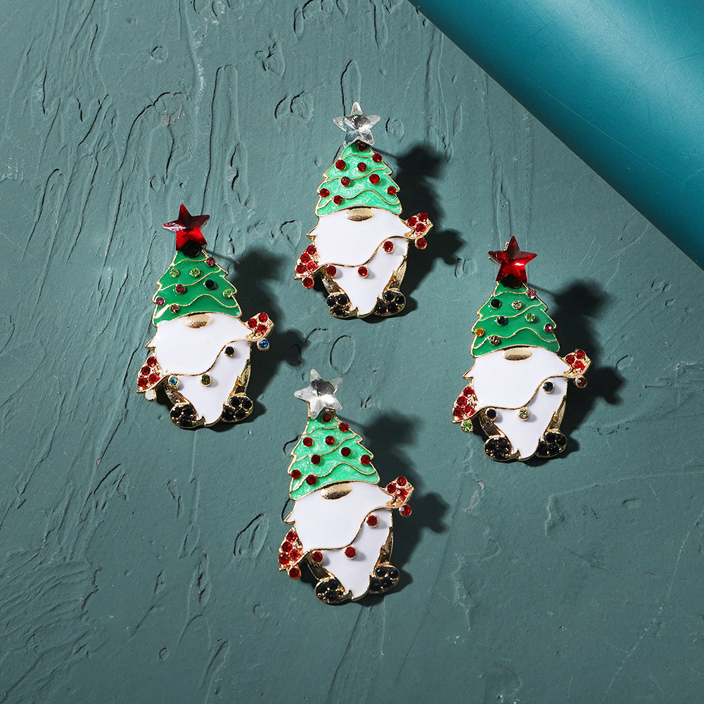 1 Pair Cute Christmas Tree Santa Claus Alloy Drop Earrings