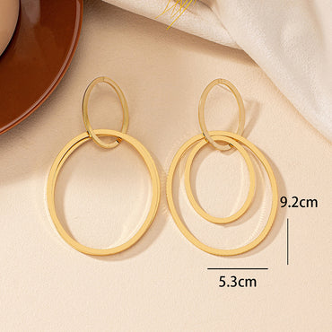 1 Pair Modern Style Simple Style Commute Solid Color Plating Ferroalloy 14k Gold Plated Drop Earrings