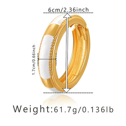 Retro Solid Color Alloy Enamel Women's Bangle