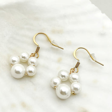 1 Pair Elegant Classical Sweet Flower Plating Stainless Steel Gold Plated Drop Earrings
