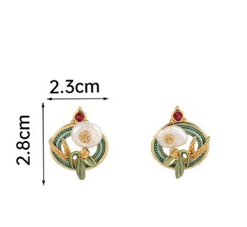 1 Pair Ig Style Y2k Cool Style Irregular Plating Inlay Copper Freshwater Pearl 18k Gold Plated Ear Studs