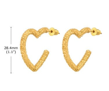 1 Pair Simple Style Heart Shape Plating Stainless Steel Gold Plated Ear Studs