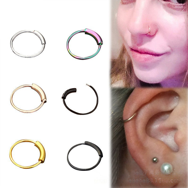 Simple Style Classic Style Solid Color Stainless Steel Polishing Plating 18k Gold Plated Nose Ring