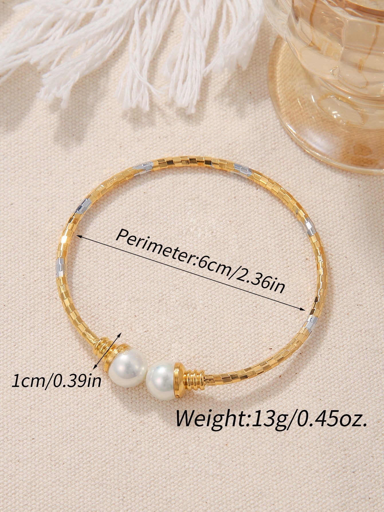 Simple Style Round Copper Plating Inlay Copper 18k Gold Plated Bangle