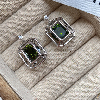 1 Pair Retro Roman Style Geometric Plating Inlay Copper Zircon Drop Earrings