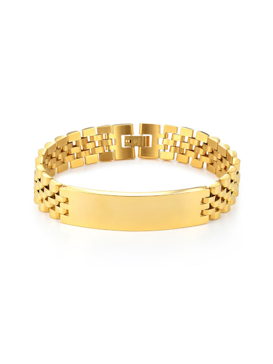Simple Style Solid Color Titanium Steel Plating 18k Gold Plated Women's Bracelets