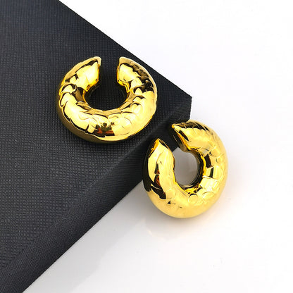 1 Pair Vintage Style Geometric Circle Plating Stainless Steel 18k Gold Plated Ear Cuffs