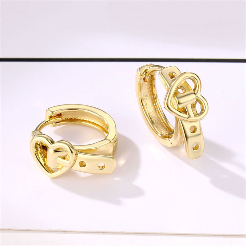 1 Pair Basic Retro Geometric Solid Color Plating Copper Alloy Brass Hoop Earrings