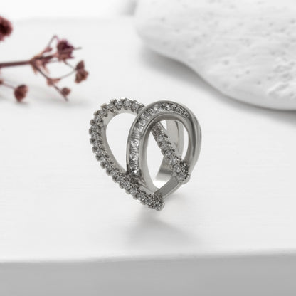 1 Piece Cute Cool Style Geometric Heart Shape Plating Inlay Stainless Steel Zircon 18k Gold Plated Ear Studs