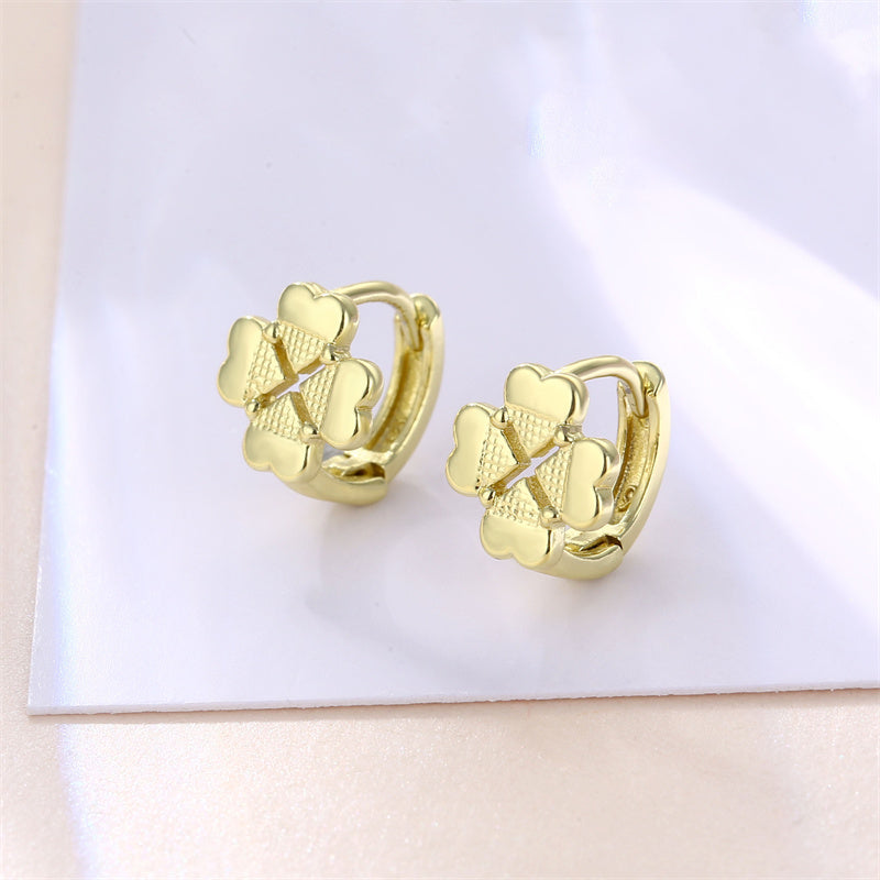 1 Pair Basic Retro Heart Shape Bow Knot Plating Copper Alloy Brass 18k Gold Plated Ear Studs