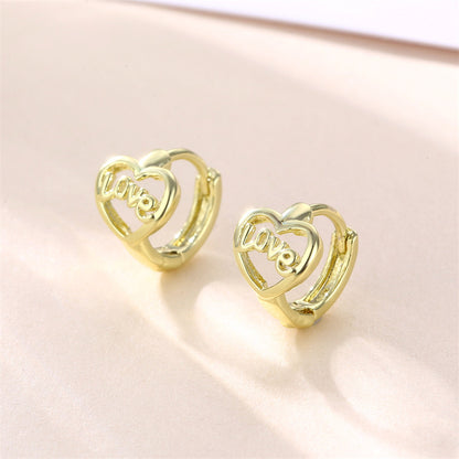 1 Pair Basic Retro Heart Shape Bow Knot Plating Copper Alloy Brass 18k Gold Plated Ear Studs