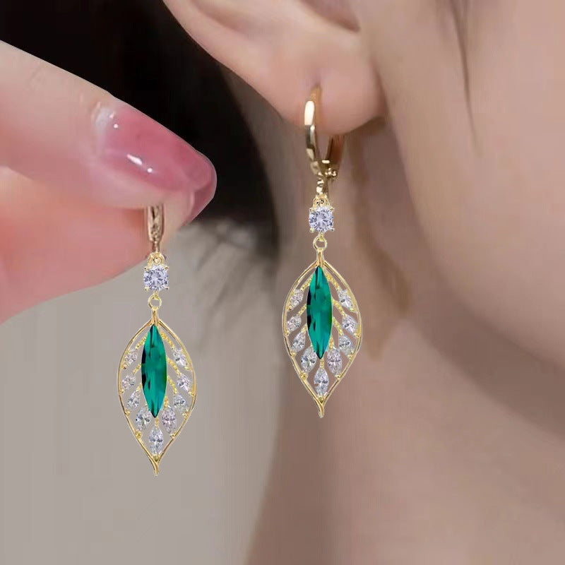 1 Pair Simple Style Water Droplets Inlay Alloy Rhinestones Drop Earrings