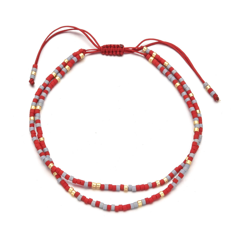 Bohemian Color Block Seed Bead Women's Bracelets