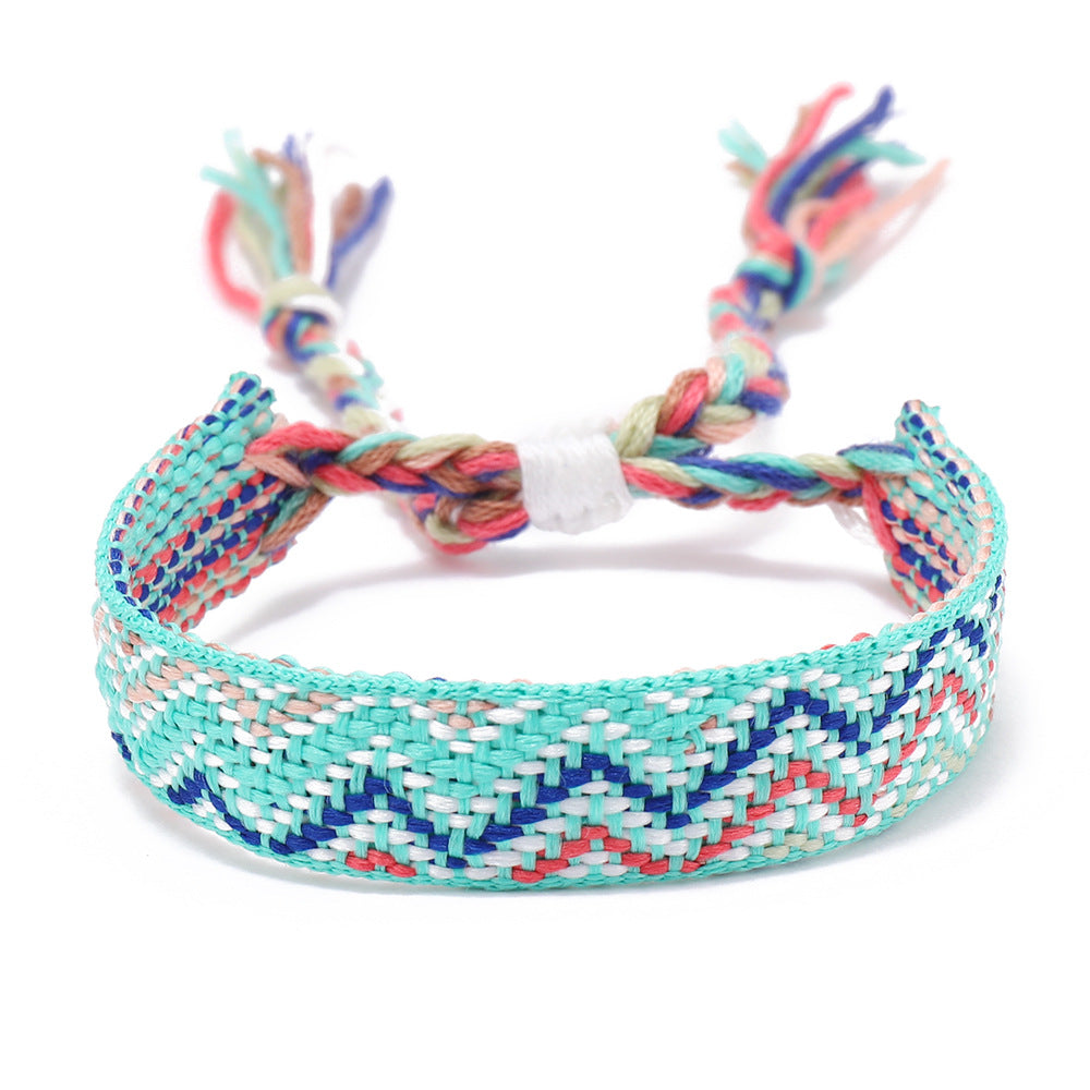 Bohemian Waves Rhombus Nylon Handmade Tassel Women's Bracelets