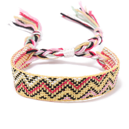 Bohemian Waves Rhombus Nylon Handmade Tassel Women's Bracelets