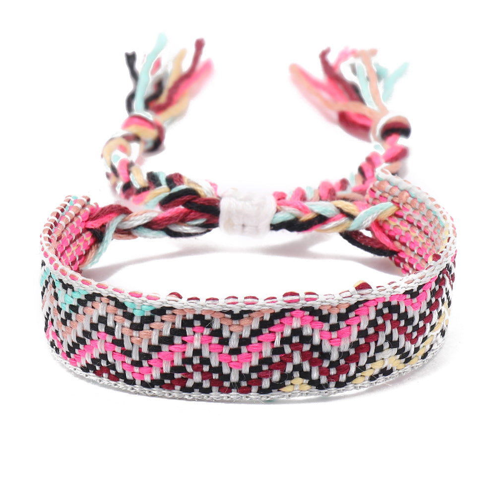 Bohemian Waves Rhombus Nylon Handmade Tassel Women's Bracelets