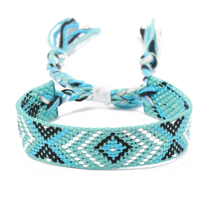 Vintage Style Rhombus Nylon Handmade Tassel Women's Bracelets