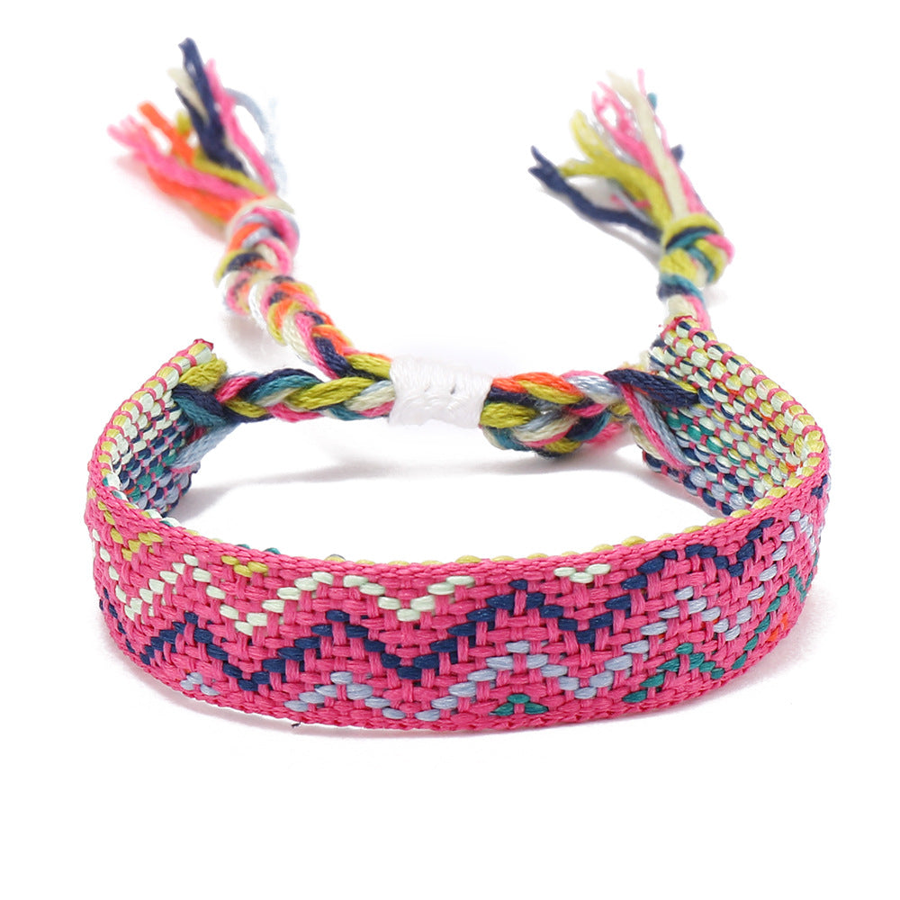 Bohemian Waves Rhombus Nylon Handmade Tassel Women's Bracelets