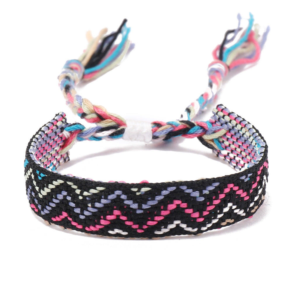 Bohemian Waves Rhombus Nylon Handmade Tassel Women's Bracelets