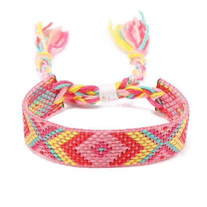 Vintage Style Rhombus Nylon Handmade Tassel Women's Bracelets