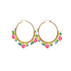 1 Pair Ethnic Style Round Patchwork Stainless Steel Seed Bead Earrings