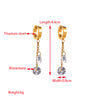 1 Pair Elegant Lady Round Oval Heart Shape Inlay Titanium Steel Rhinestones Gold Plated Drop Earrings