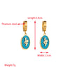 1 Pair Elegant Lady Round Oval Heart Shape Inlay Titanium Steel Rhinestones Gold Plated Drop Earrings