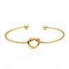 Glam Romantic Heart Shape Stainless Steel Plating 18k Gold Plated Bangle