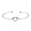 Glam Romantic Heart Shape Stainless Steel Plating 18k Gold Plated Bangle