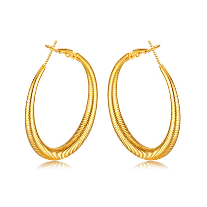 1 Piece Basic Modern Style Solid Color Stainless Steel Hoop Earrings