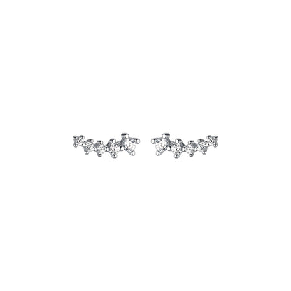 1 Pair Elegant Simple Style Solid Color Plating Inlay Sterling Silver Zircon Ear Studs