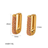 1 Pair Vintage Style Square Rectangle Polishing Plating Inlay Stainless Steel Pearl Zircon 18k Gold Plated Ear Studs