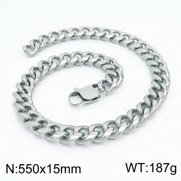 Vintage Style Punk Streetwear Geometric Titanium Steel Bracelets Necklace