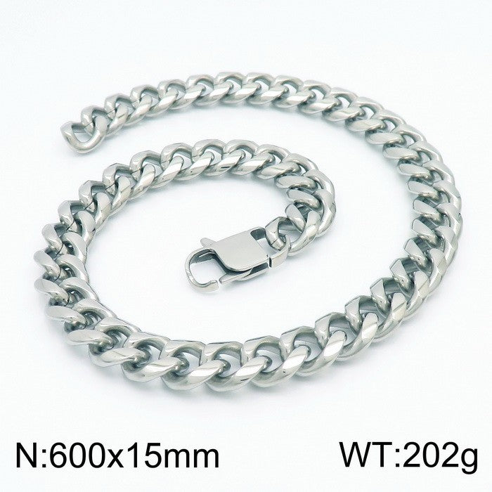 Vintage Style Punk Streetwear Geometric Titanium Steel Bracelets Necklace