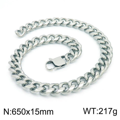 Vintage Style Punk Streetwear Geometric Titanium Steel Bracelets Necklace