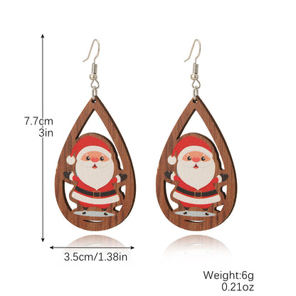 Fashion Christmas Tree Santa Claus Snowflake Alloy Inlay Rhinestones Women's Ear Studs