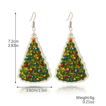 Fashion Christmas Tree Santa Claus Snowflake Alloy Inlay Rhinestones Women's Ear Studs