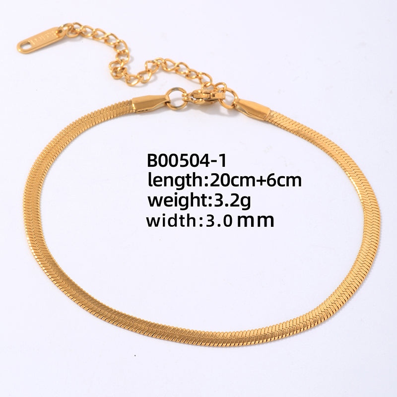 Hip-hop Simple Style Commute Solid Color Stainless Steel Titanium Steel Polishing Plating Chain Bracelets