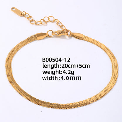 Hip-hop Simple Style Commute Solid Color Stainless Steel Titanium Steel Polishing Plating Chain Bracelets