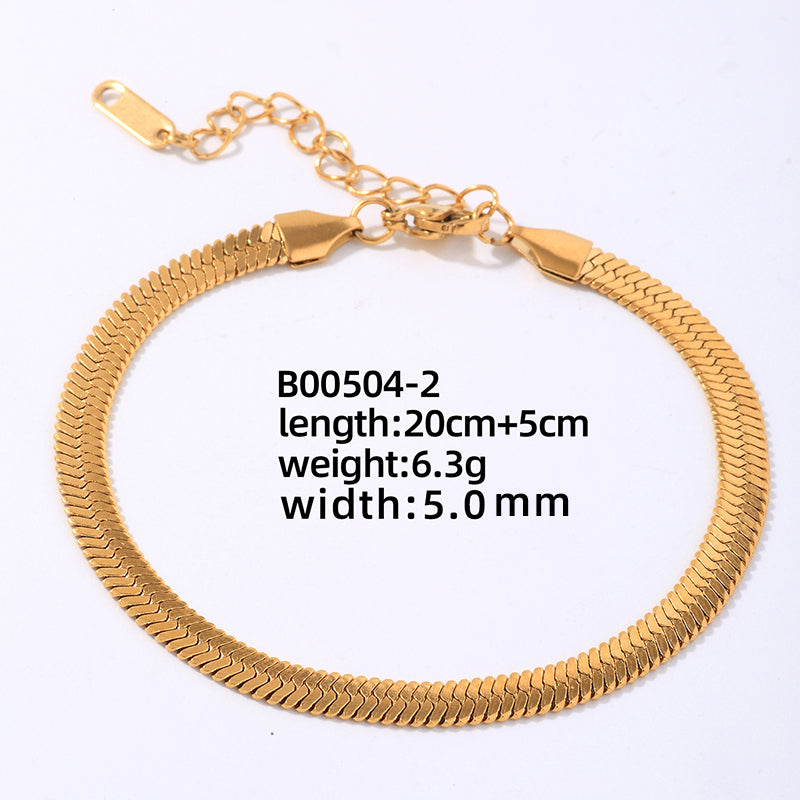 Hip-hop Simple Style Commute Solid Color Stainless Steel Titanium Steel Polishing Plating Chain Bracelets