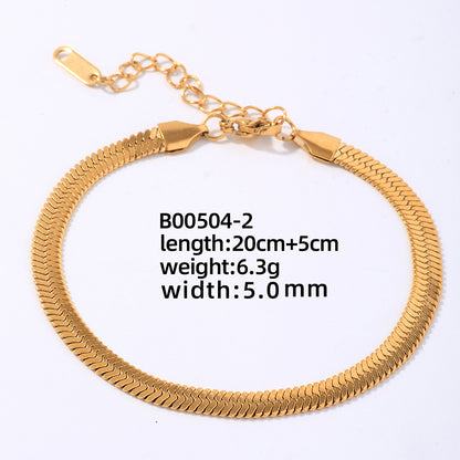 Hip-hop Simple Style Commute Solid Color Stainless Steel Titanium Steel Polishing Plating Chain Bracelets