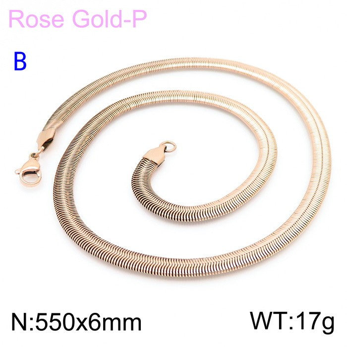 Wholesale Classic Style Solid Color Titanium Steel Chain Necklace