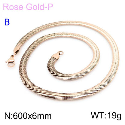 Wholesale Classic Style Solid Color Titanium Steel Chain Necklace