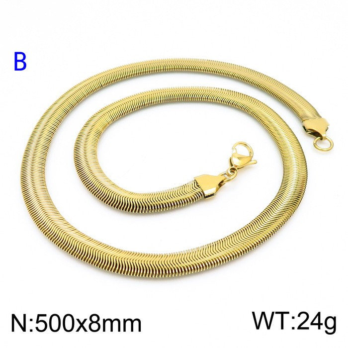 Wholesale Classic Style Solid Color Titanium Steel Chain Necklace