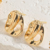 1 Pair Elegant Simple Style Leaves Plating Inlay Copper Zircon 14k Gold Plated Ear Studs